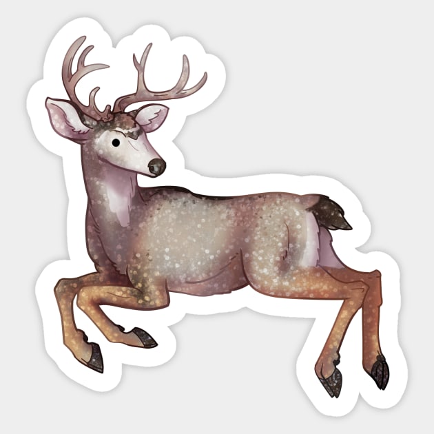 Cozy Mule Deer Sticker by Phoenix Baldwin